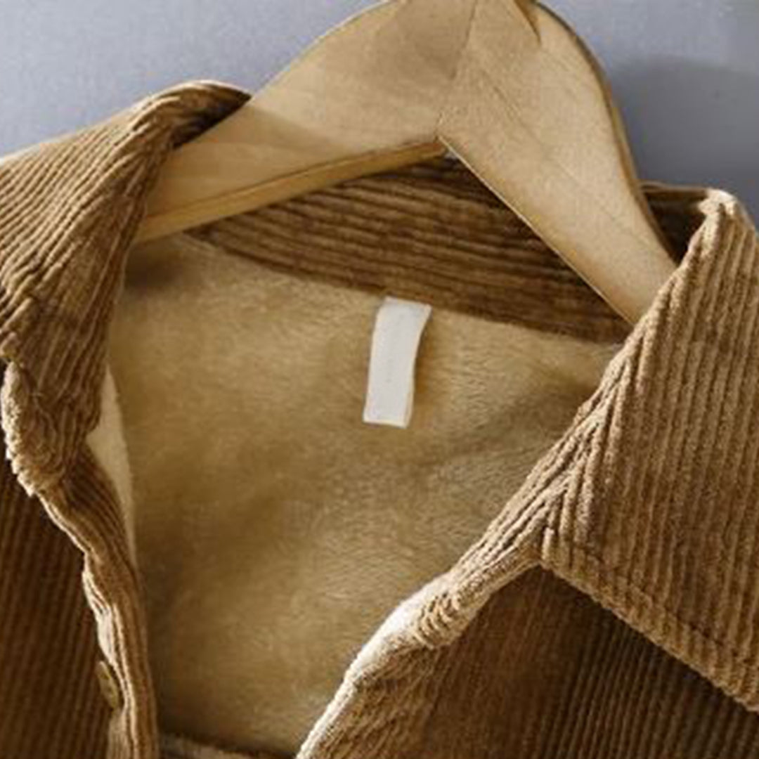 Langarm-Cordjacke mit Taschen