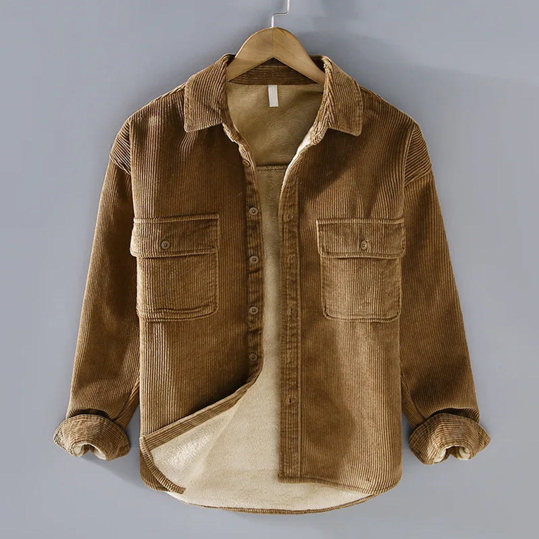 Langarm-Cordjacke mit Taschen