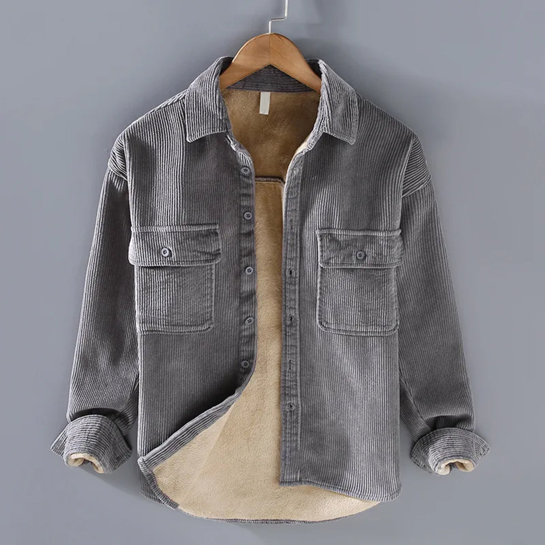 Langarm-Cordjacke mit Taschen