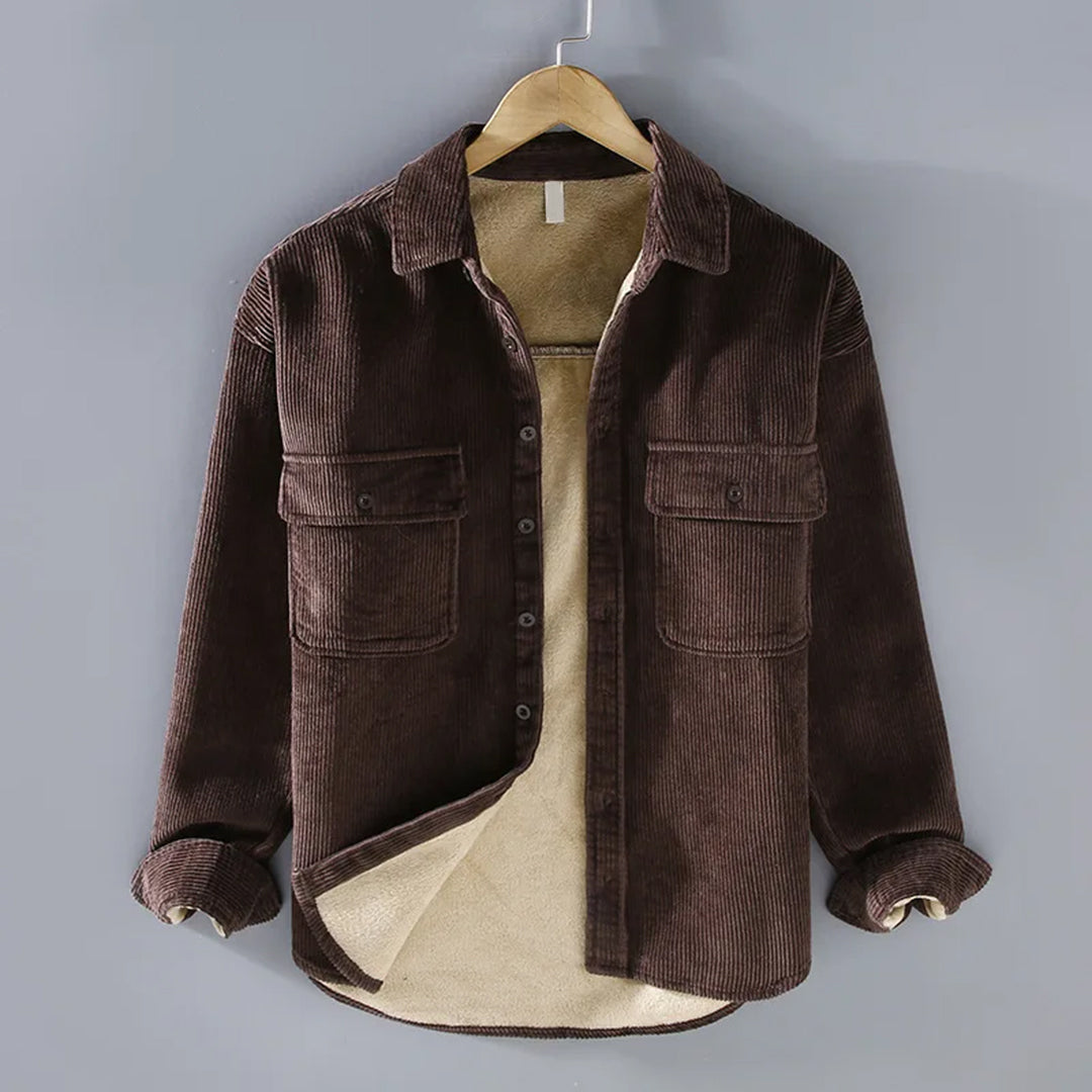 Langarm-Cordjacke mit Taschen