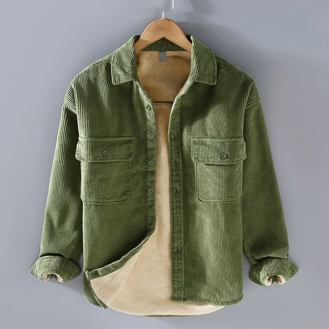 Langarm-Cordjacke mit Taschen
