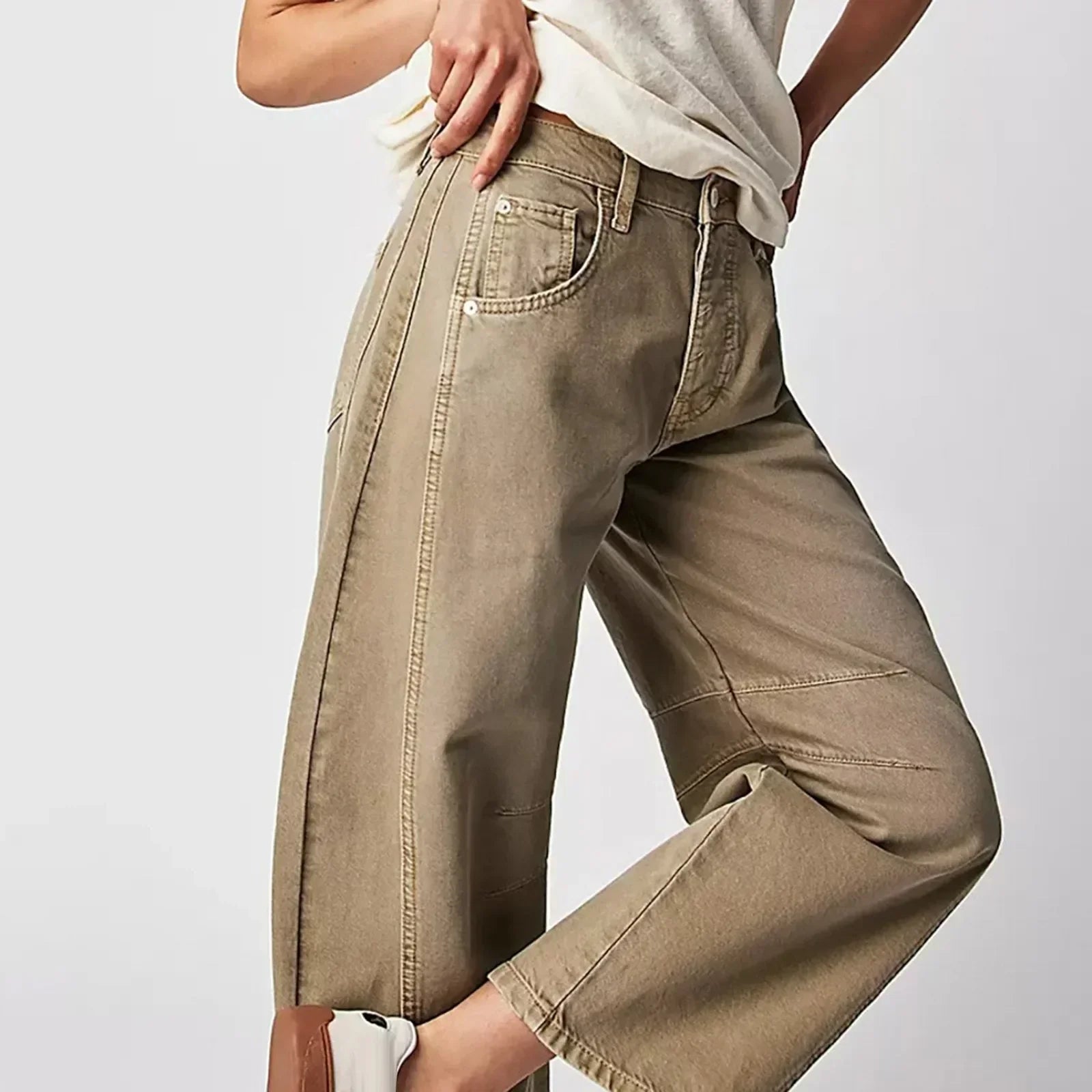 Komfort-Jeans Weite Beine Alicia