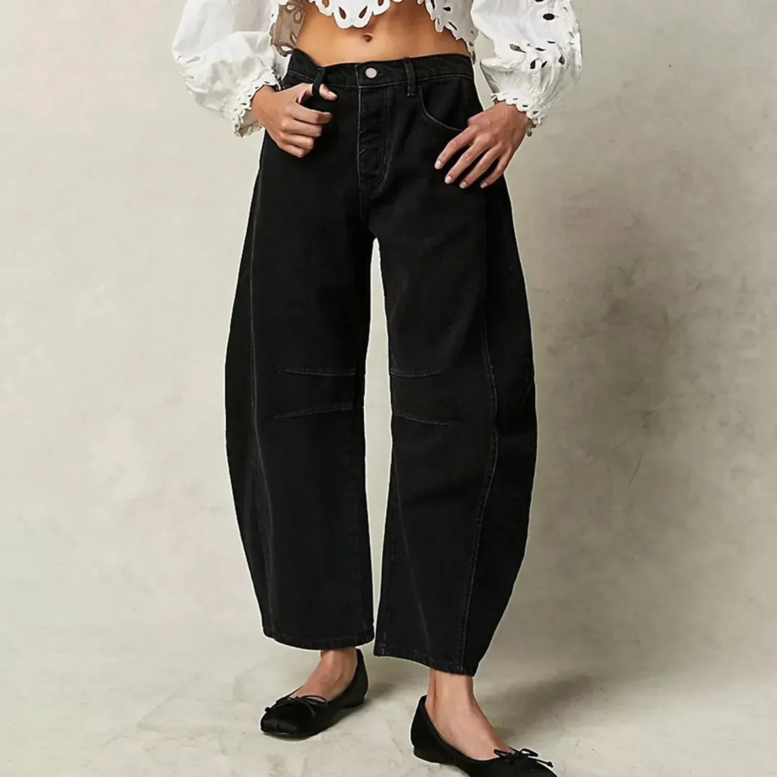 Komfort-Jeans Weite Beine Alicia