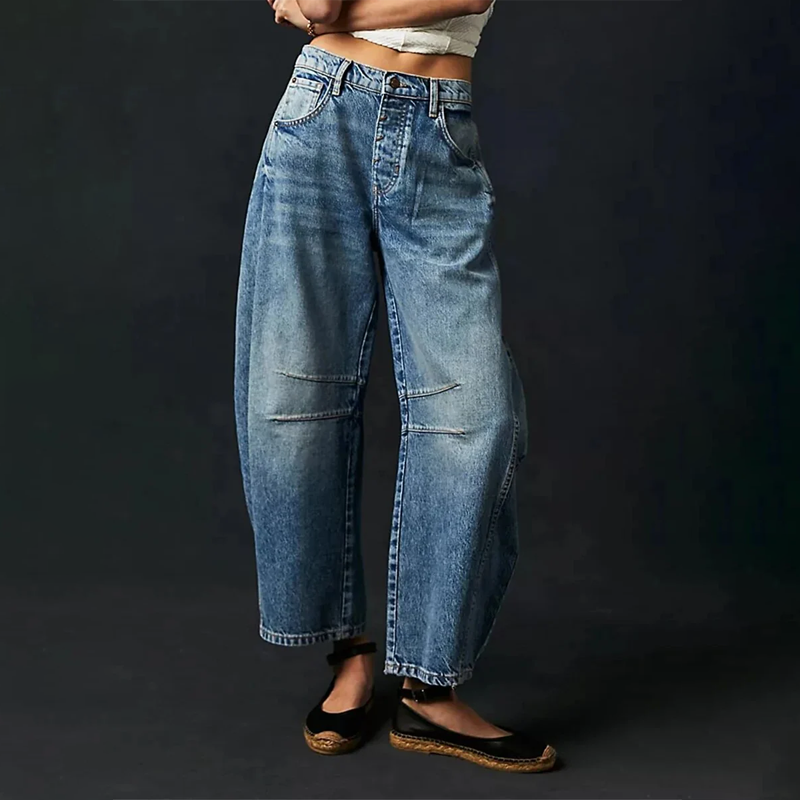 Komfort-Jeans Weite Beine Alicia