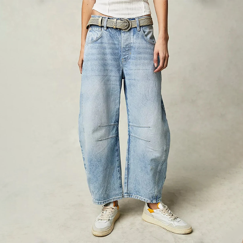 Komfort-Jeans Weite Beine Alicia