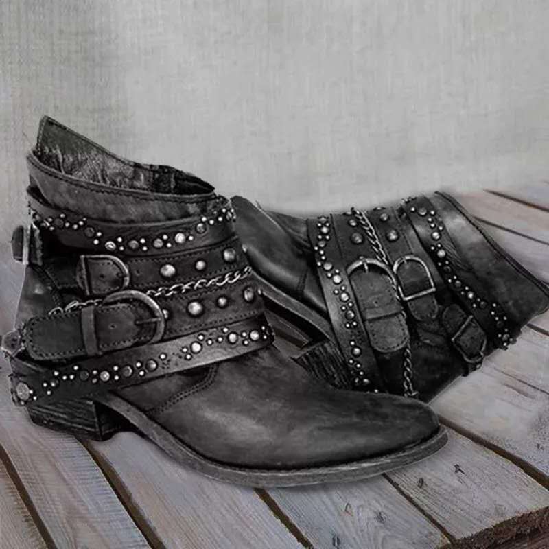Vintage-Stiefeletten mit Komfort und Haltungsunterstützung