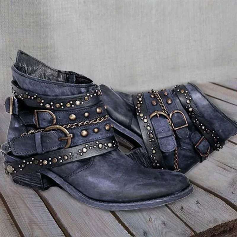 Vintage-Stiefeletten mit Komfort und Haltungsunterstützung