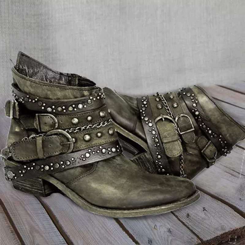 Vintage-Stiefeletten mit Komfort und Haltungsunterstützung