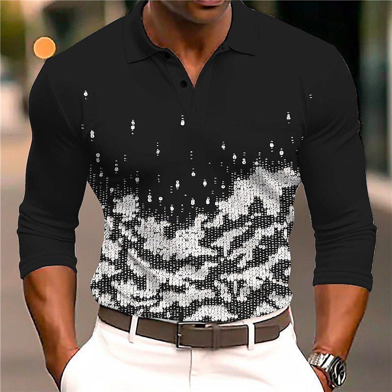 Luxus Pailletten Polo Shirt: Slim Fit, All Season