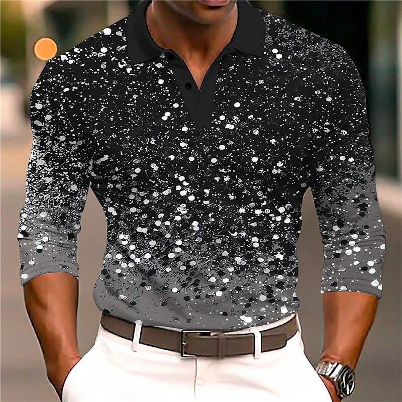 Luxus Pailletten Polo Shirt: Slim Fit, All Season