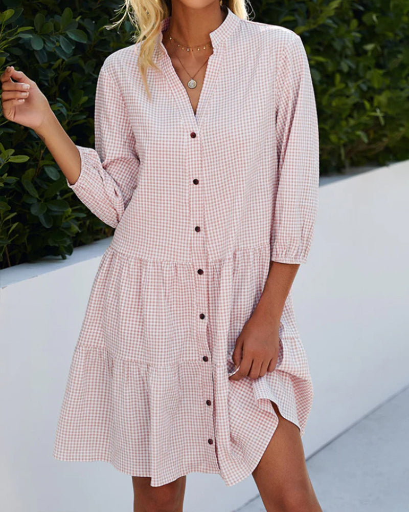 Elegantes A-Linien Sommerkleid aus Baumwolle
