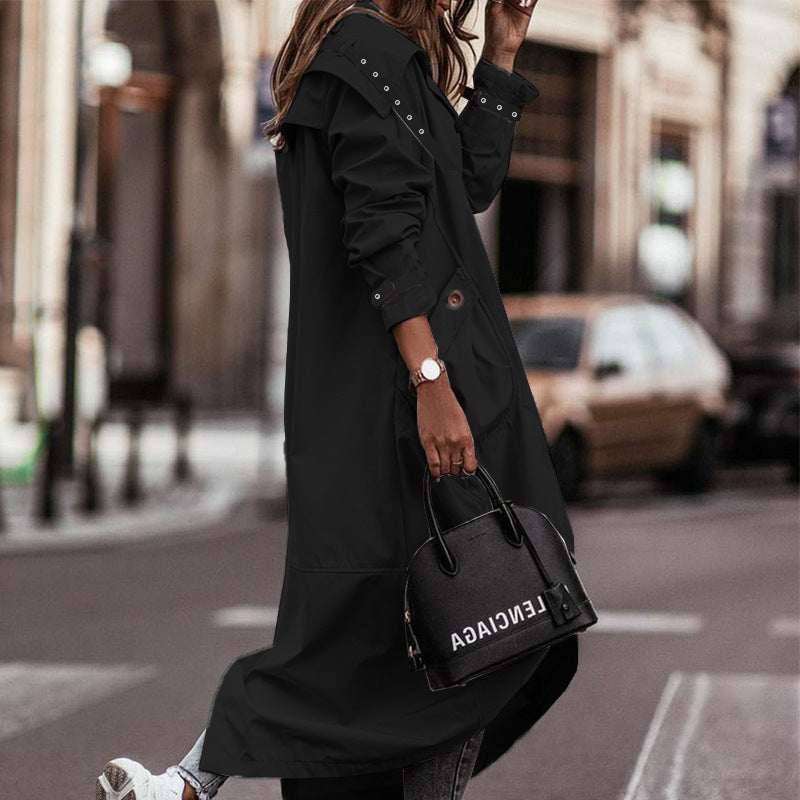 Damen Wasserabweisender Parka mit Kapuze und Taschen