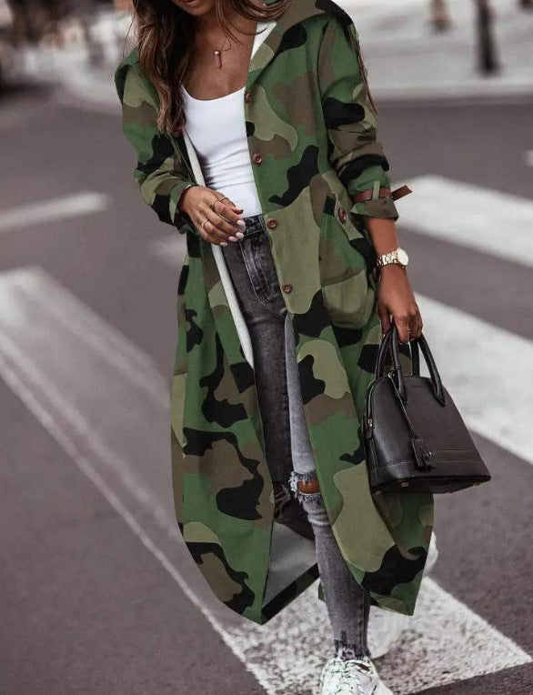 Damen Wasserabweisender Parka mit Kapuze und Taschen
