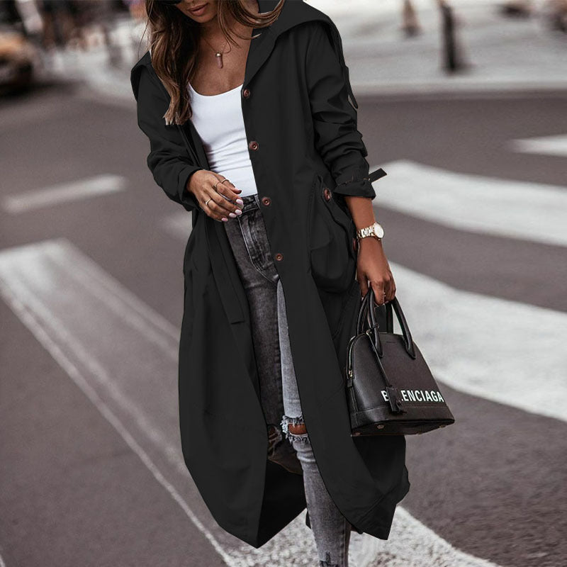 Damen Wasserabweisender Parka mit Kapuze und Taschen