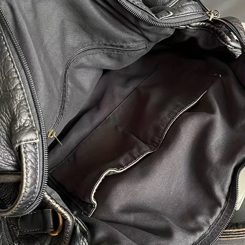 Schwarze Lederhandtasche – Geräumig & Stilvoll