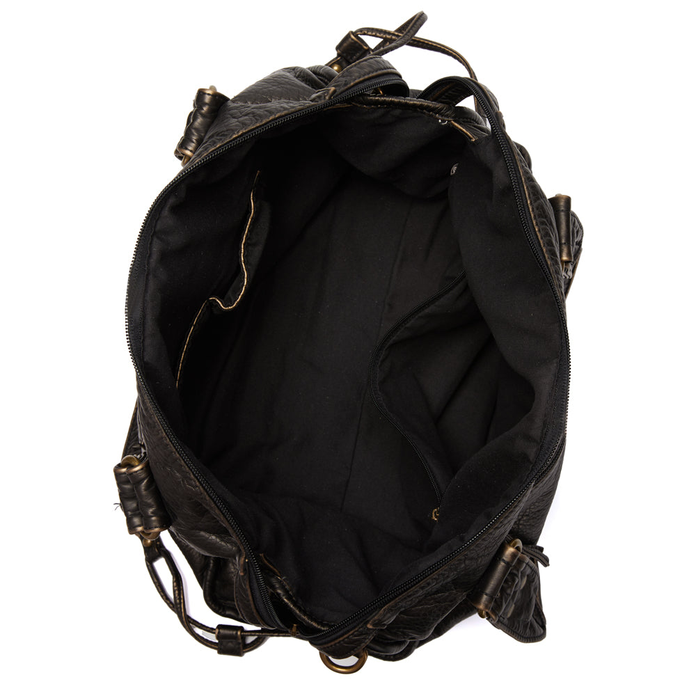 Schwarze Lederhandtasche – Geräumig & Stilvoll