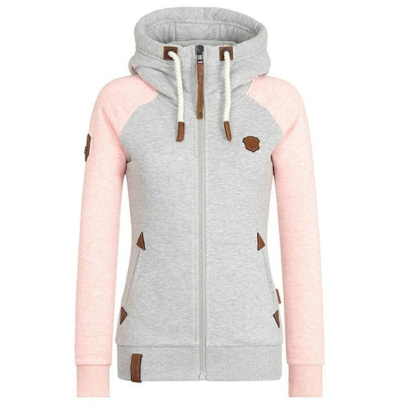 Sportliche Kapuzenjacke mit Rippbündchen - Hüftlang & Enganliegend