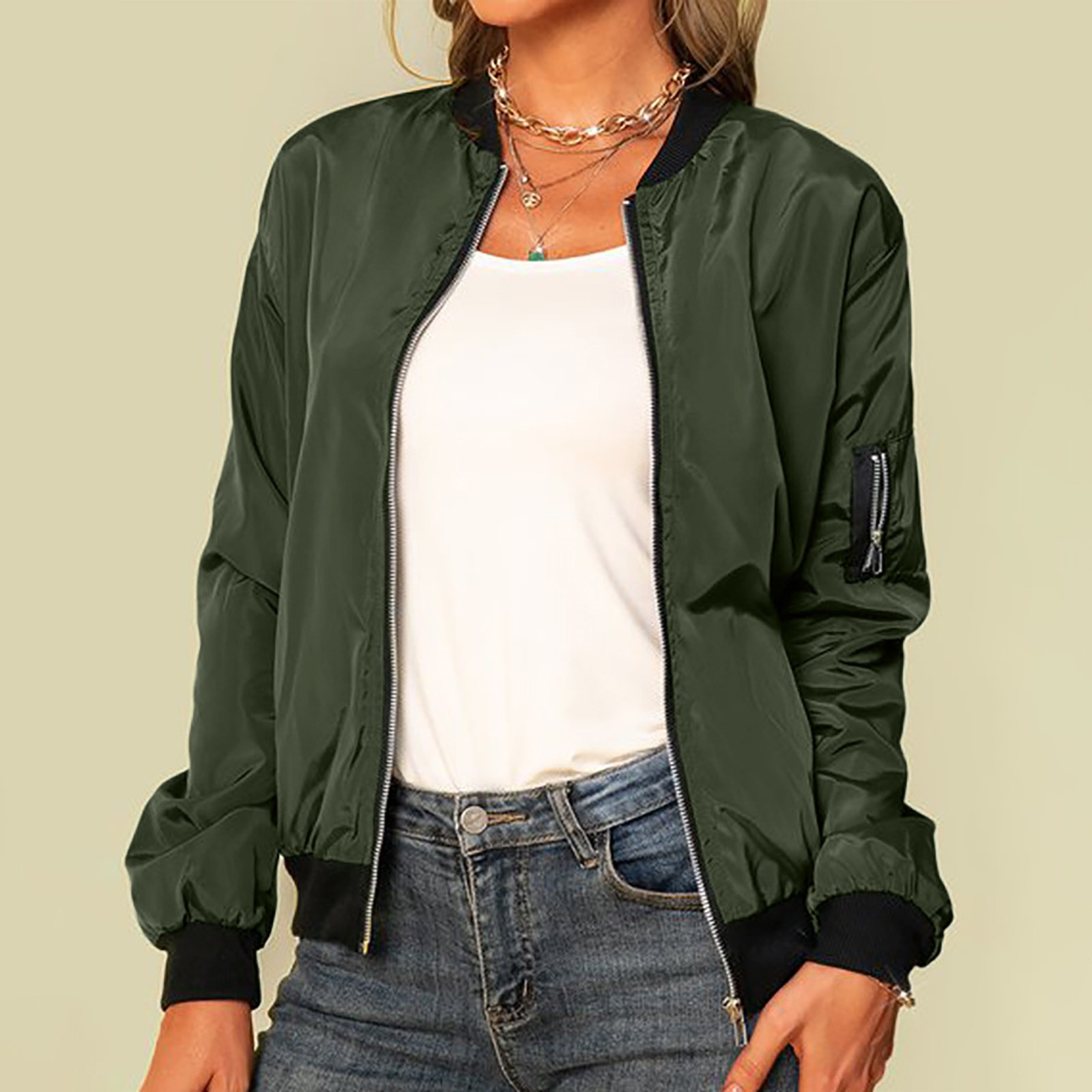 Damen Bomberjacke: Klassisch & Leger