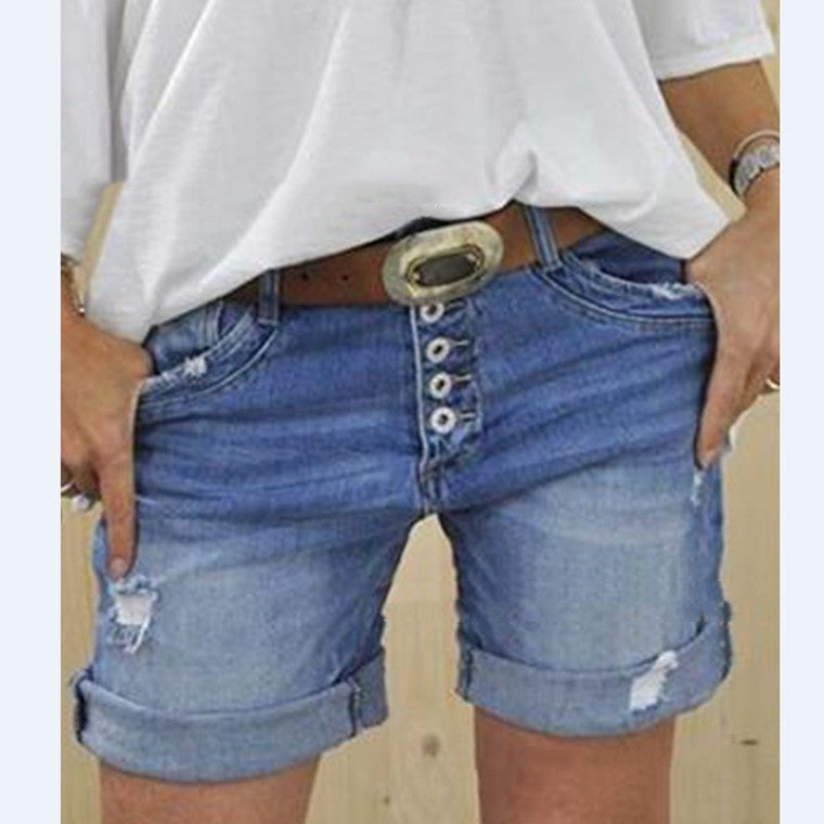 Damen Ripped Denim Shorts: Lässiger Sommerlook