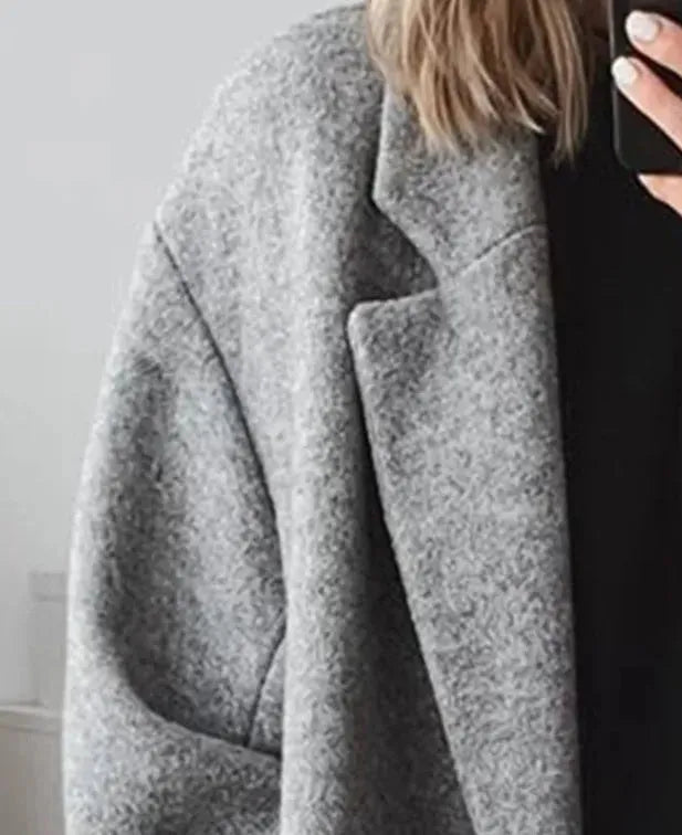 Damen Oversize Kaschmirmantel mit Reverskragen