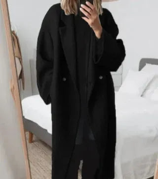 Damen Oversize Kaschmirmantel mit Reverskragen