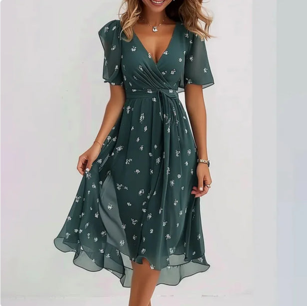 Elegantes Damen Kleid mit V-Ausschnitt