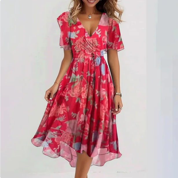 Elegantes Damen Kleid mit V-Ausschnitt