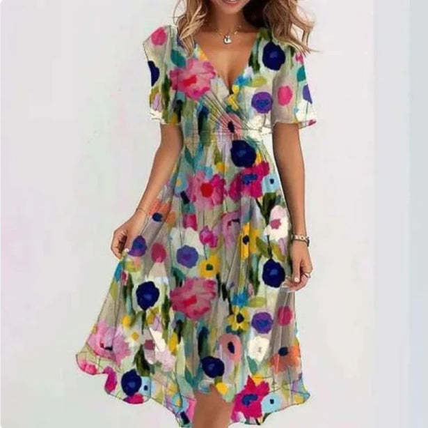 Elegantes Damen Kleid mit V-Ausschnitt