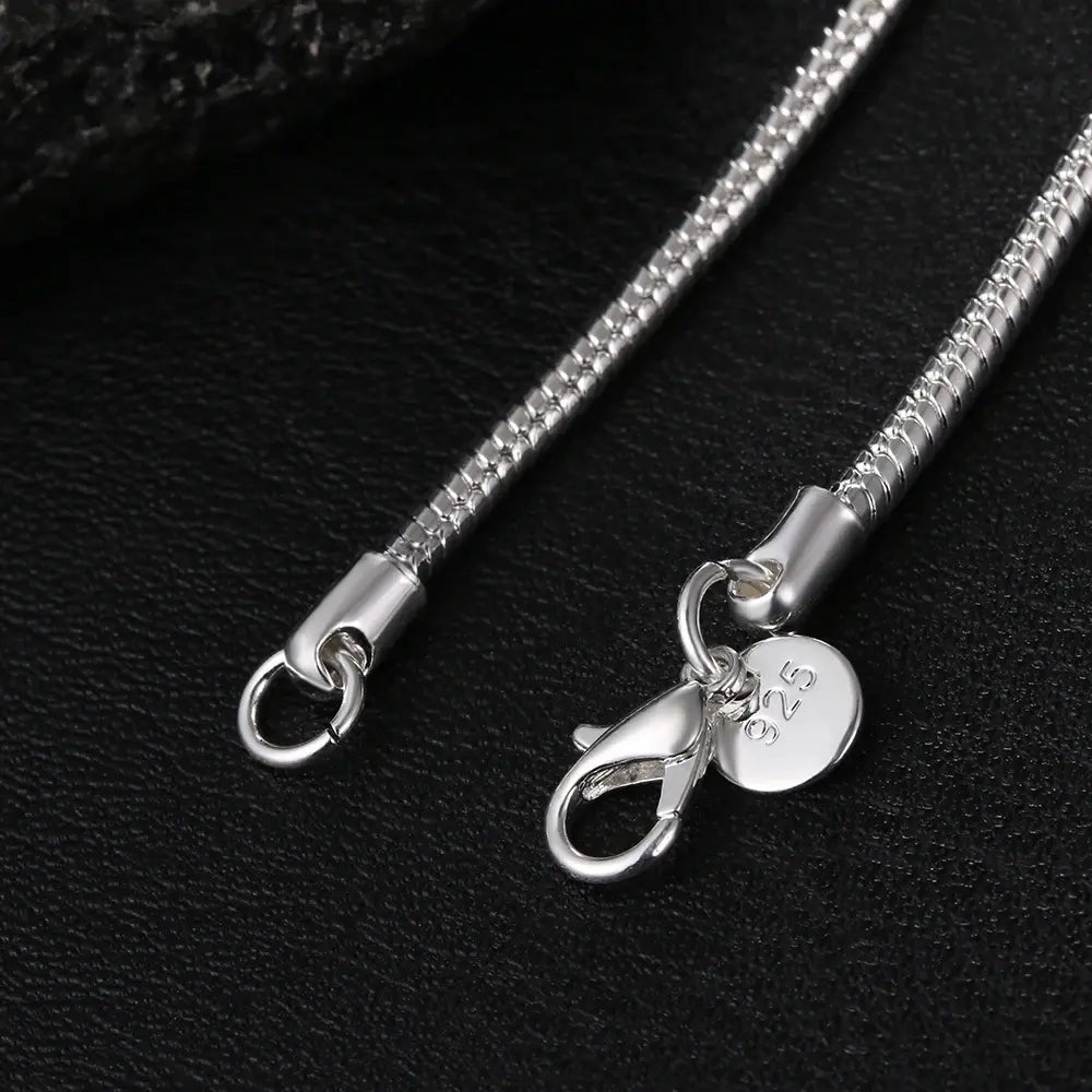 925er Sterling Silber Schlangenketten, 3mm Breite