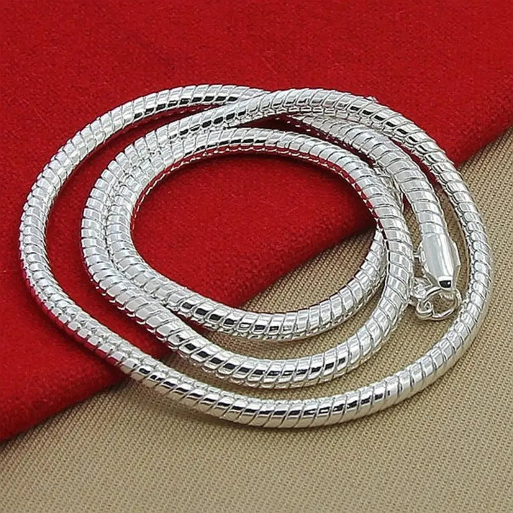 925er Sterling Silber Schlangenketten, 3mm Breite