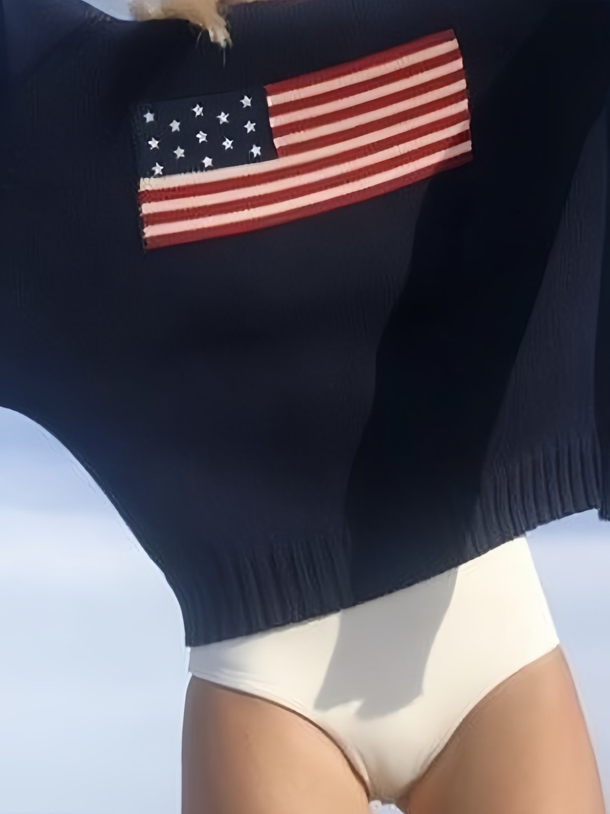 USA-Flagge Jacquard Pullover