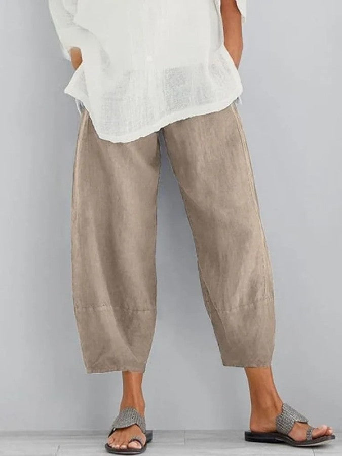 Lässige Baumwollhose für Damen - Sommerhose mit lockerer Passform