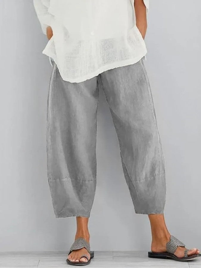 Lässige Baumwollhose für Damen - Sommerhose mit lockerer Passform