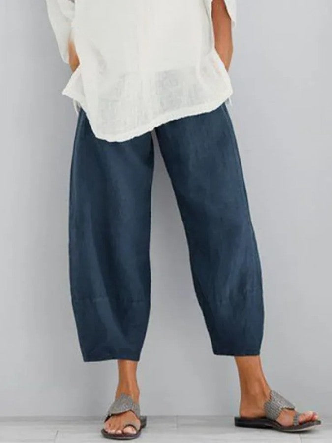 Lässige Baumwollhose für Damen - Sommerhose mit lockerer Passform
