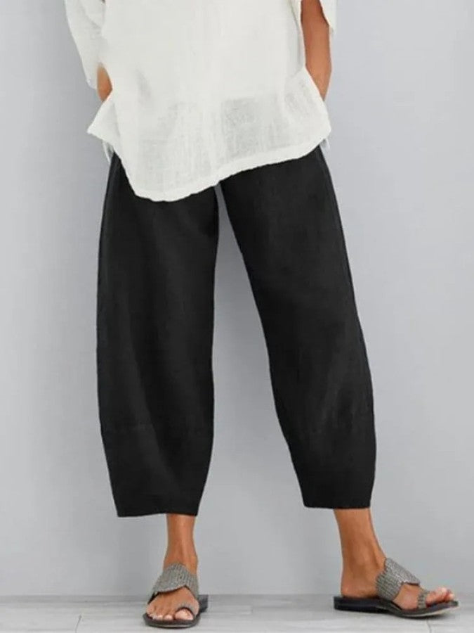 Lässige Baumwollhose für Damen - Sommerhose mit lockerer Passform