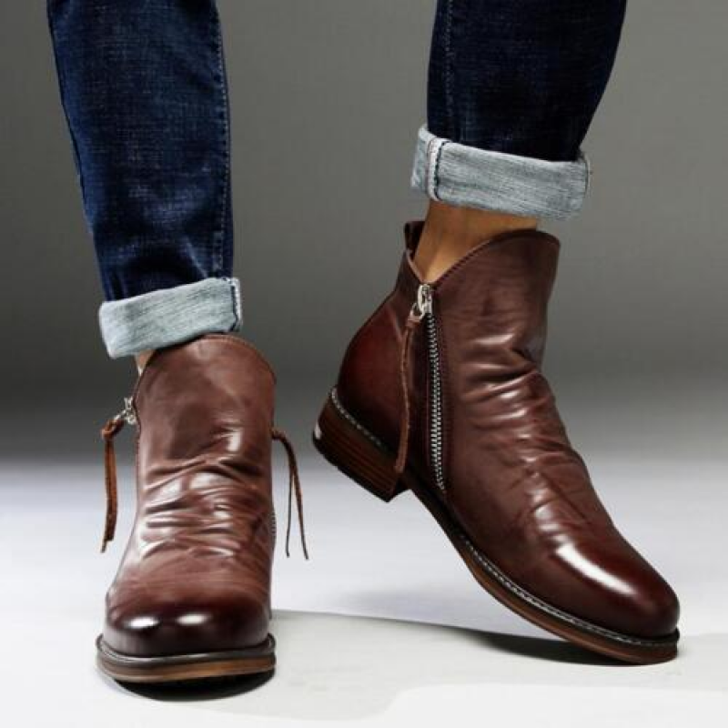 Hochwertige Lederstiefel mit rutschfester Sohle