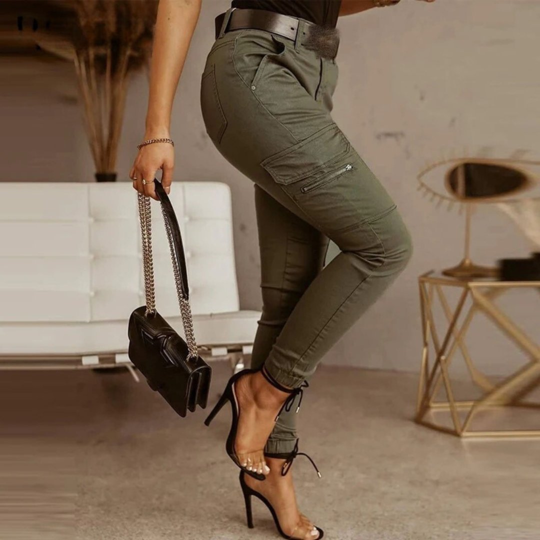 Coole Cargohose aus Baumwolle mit elastischen Knöcheln
