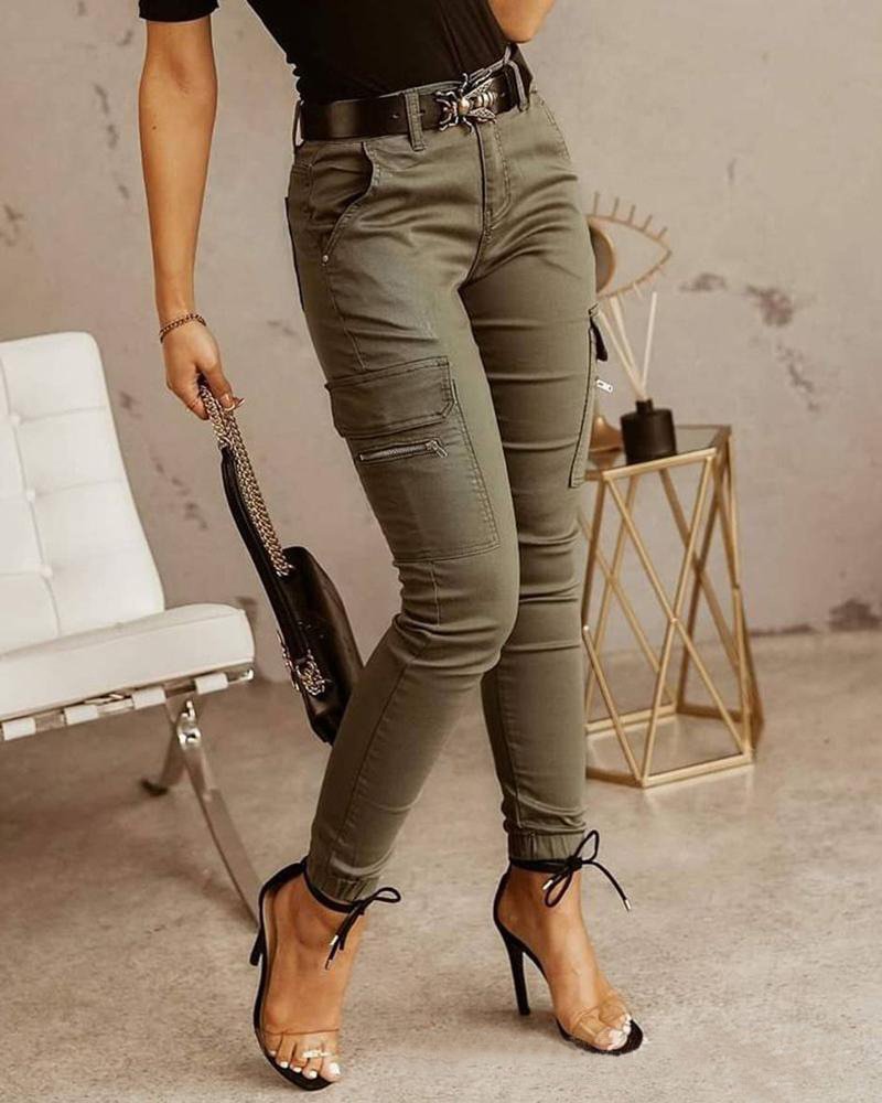 Coole Cargohose aus Baumwolle mit elastischen Knöcheln