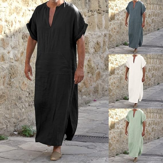 Bequeme Djellaba mit V-Ausschnitt