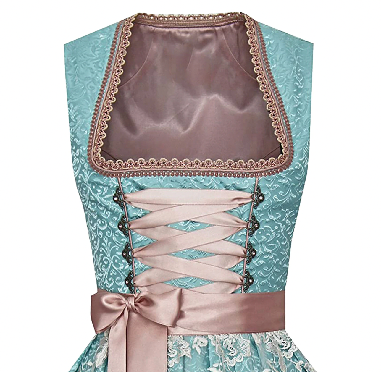 Traditionelles Frauenkostüm mit Schürze und Bluse