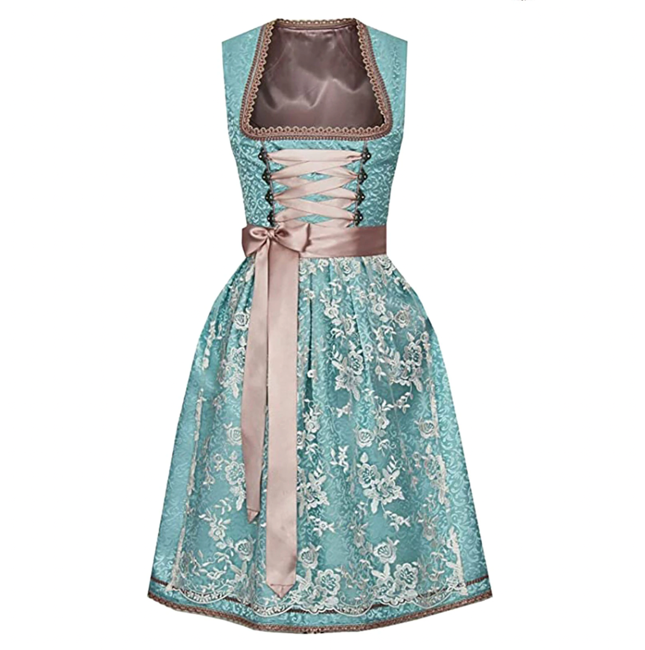 Traditionelles Frauenkostüm mit Schürze und Bluse