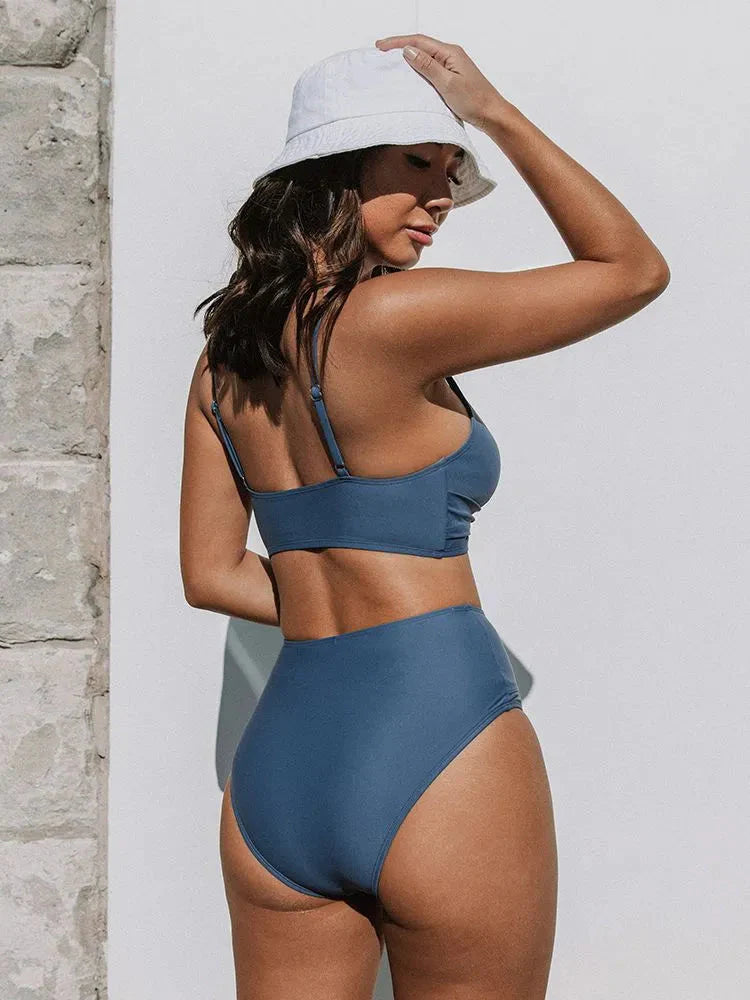 Bikini Set mit hoher Taille - Strandmode Sommer