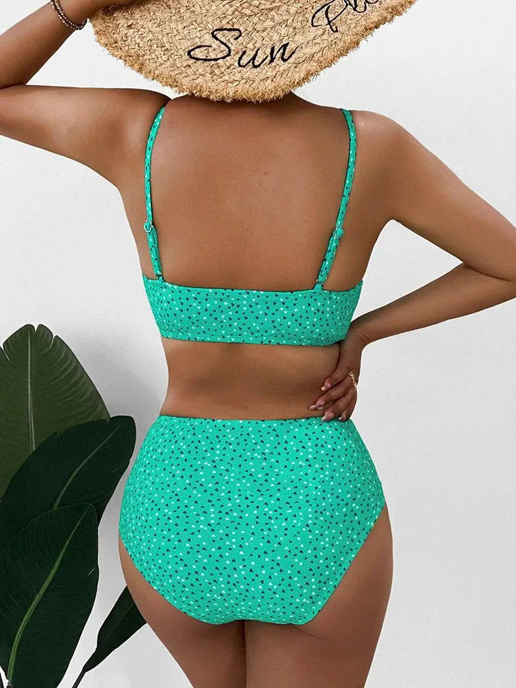 Bikini Set mit hoher Taille - Strandmode Sommer
