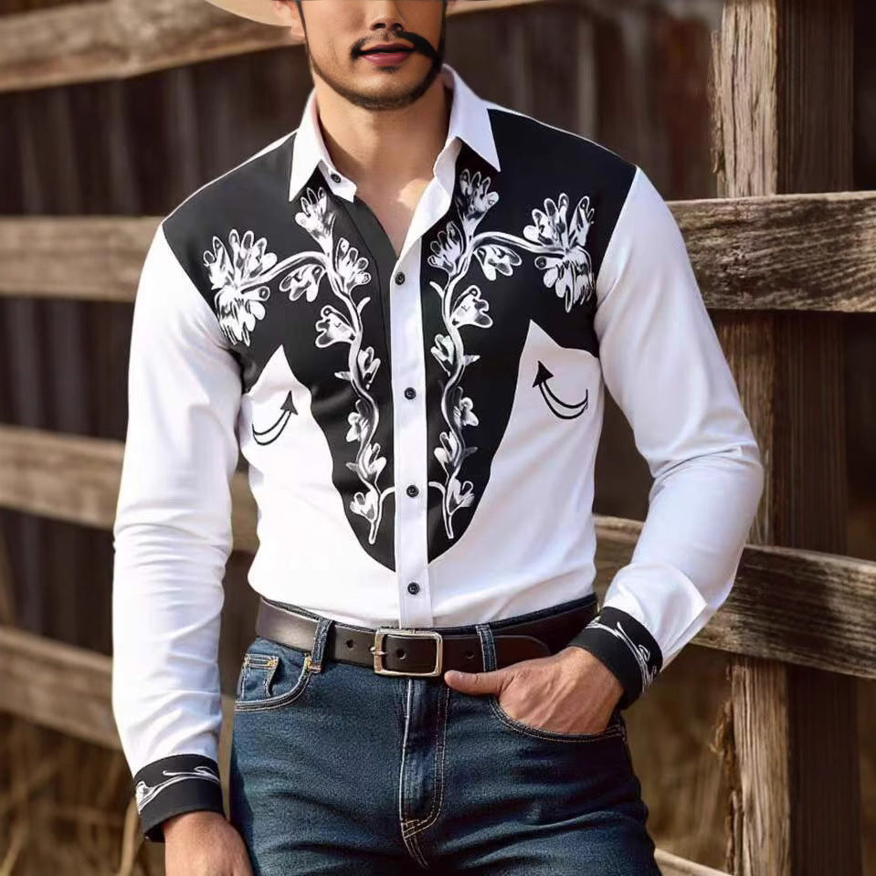 Herren Westernhemd mit Stickereien