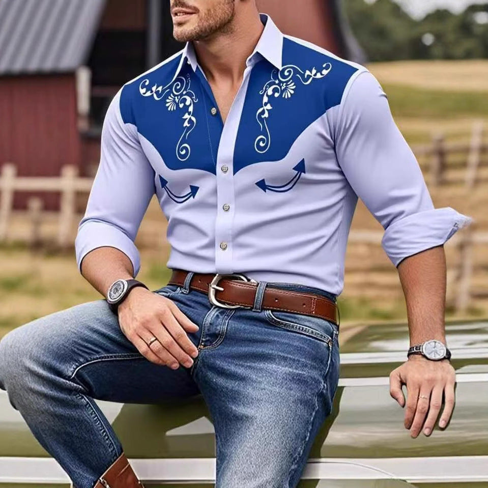 Herren Westernhemd mit Stickereien
