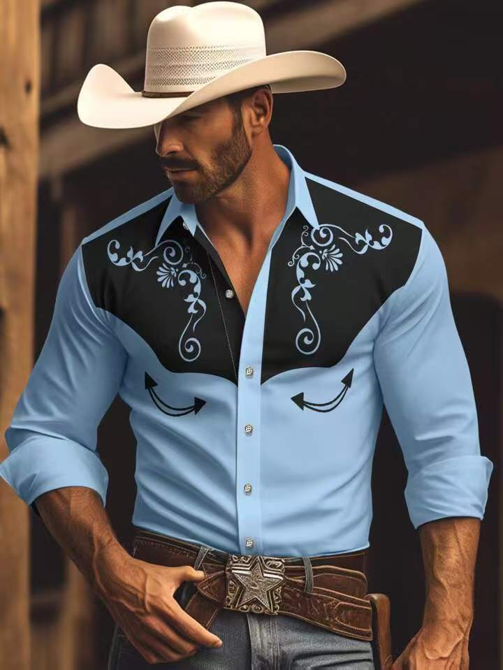 Herren Westernhemd mit Stickereien