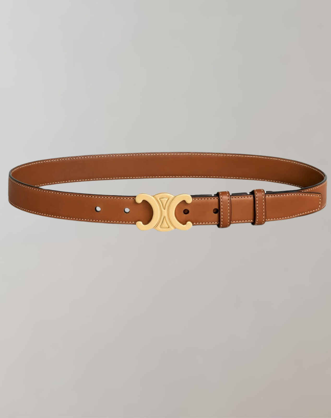 Veganer Damen Gürtel Schwarz mit Goldener Schnalle