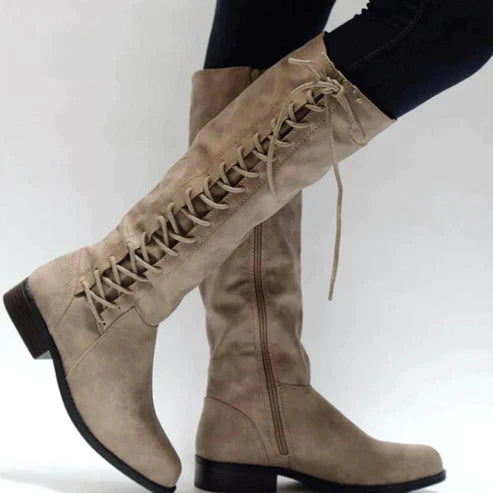 Elegante Lederschnürstiefel mit rutschfester Sohle