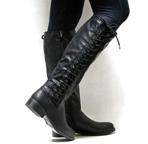 Elegante Lederschnürstiefel mit rutschfester Sohle