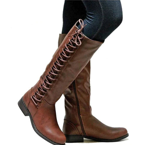 Elegante Lederschnürstiefel mit rutschfester Sohle
